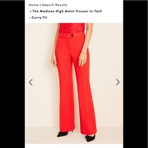 The Madison High Waist Trouser In Twill  Sz 12